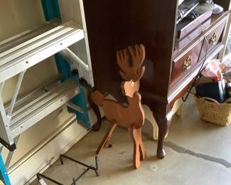 Ladders,hand made deer, TV ENTERTAINMENT CENTER.