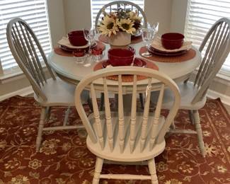 Full view of table and chairs.