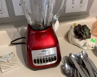 Red blender.
