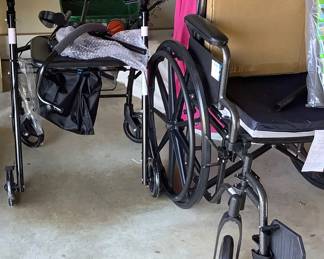 Wheel chair and walker.
