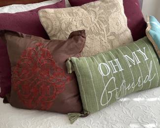 Pillows on bed.