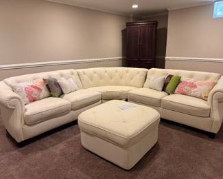 Natuzzi Editions Italian Made white sectional
