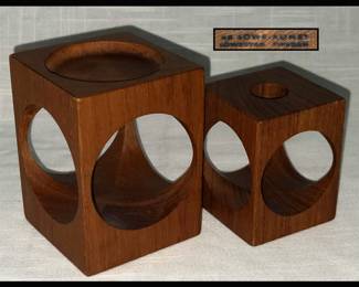 MCM AB Sowe Konst Teak Candle Holders Sweden
