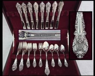 Sterling Silver Flatware Set in Box; Wallace Sterling Sir Christopher 