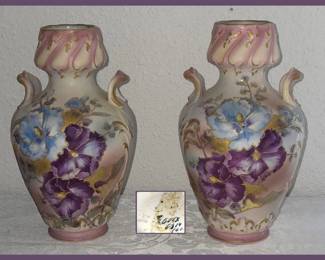 Pair of Hand Painted Vases Possibly Royal Bonn