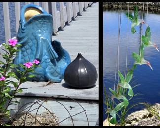 Large Fish and Hummingbird Windchimes
