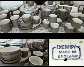 MCM Denby England Camelot Dishes; Huge Set