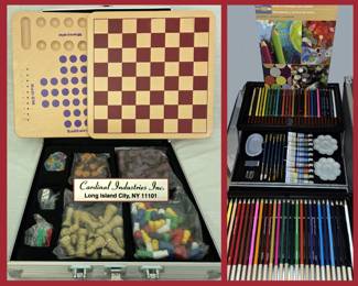Case of Multiple Games; Pcs Never Opened & Artist Paint & Drawing Kit Complete & Unused. There is another with most pcs