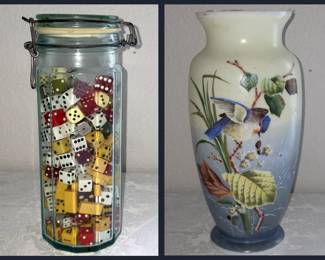 A Great Collection of Dice and Cool Vase