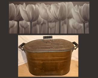 Large Tulip Print and Copper Pot