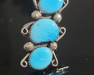 Turquoise Sterling Native Ring Size 7