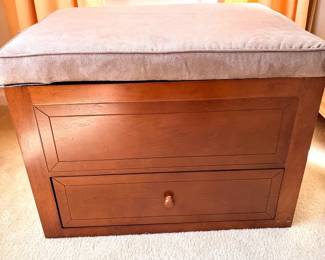 Solid Wood Storage Ottoman