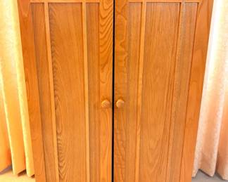 Wooden Media Storage Cabinet And DVDs