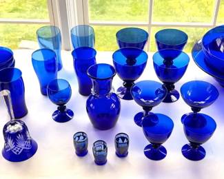Vintage Cobalt Blue Glassware Collection