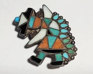 Zuni Rainbow Man Sterling Bolo Slide