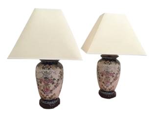Chinese Ginger Jar Lamp Pair