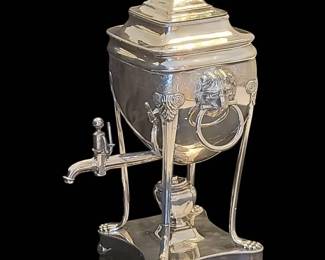 LionHead Silverplate On Copper Samovar