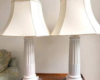 Pair Of Vintage CrackleGlazed Pantheon Ceramic Table Lamps