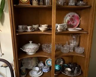 Crystal, china, silver plate 