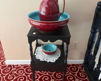 Wash stand and basin on Wash stand table