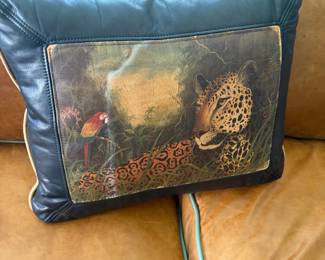 Leopard Leather Pillow