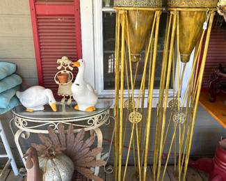 Beautiful metal hold vases, 