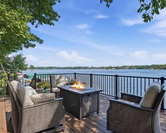 OUTDOOR PATIO SET WITH FIRE ACCENT