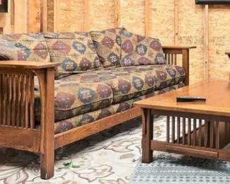 CRAFTSMAN STYLE SOFA - CHAIR - COFFEE TABLE