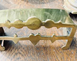 $60 Antique 1860 English Miniature Brass Salesman Sample Fireplace Fender Heart Design /doll house miniature 5.5 x 2" Fender