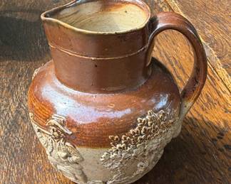$45 Antique Royal Doulton Lambeth Stonewarew Hunting Ware Jug 4.5" x 4"