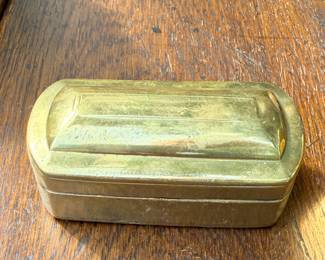 Antique Brass Nut Box 4.5 x 2 x 2.5 deep