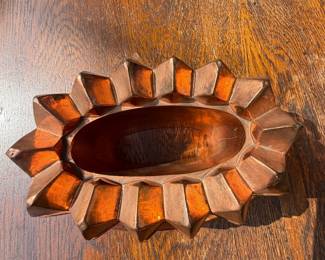 $85 Antique 1800'sCopper Oval Castle Top Mold initials GFH Gebruder Fleischmann Hirschau Bavaria Germany 7.5 wide x5 x 305 tall