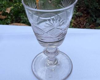 Cordial Glass w Etching 4" x 2.5"