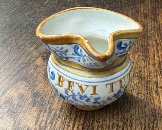 $30 Bevi Tutto ( Meaning Drink Everything) Italian Majolica Puzzle Jug