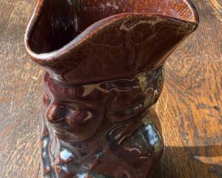 $20 Vintage Brown Glazed Toby Pottery Pitcher 4.5 x 4.5