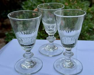 3 Vintage Stemmed Cordials 4.5x 2. 5"