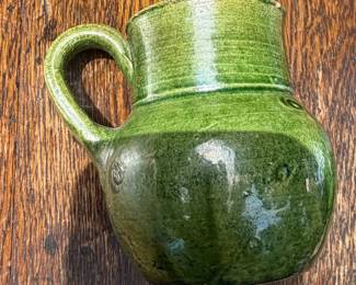$30 3.5x 3" wide Vintage Green Pottery Jug