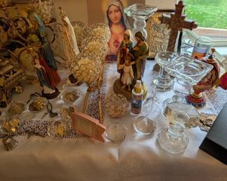 Religious Figurines, Rosaries, Crucifixes Etc 