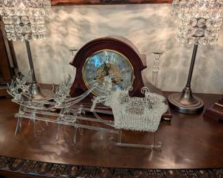 Hand Blown Glass Santa Sleigh