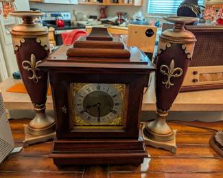 Desk Clock with Candle Pillars