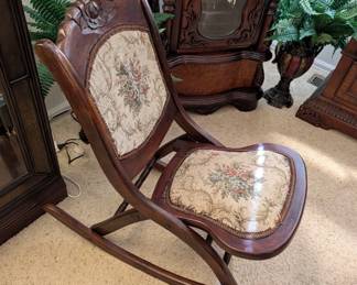 Folding Sewing Rocker Chair
