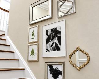 7-Piece Gallery Wall Collection – Decorative Mirrors, Botanical & Abstract Framed Art