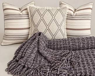 Cozy Textured Pillows and Chunky Throw