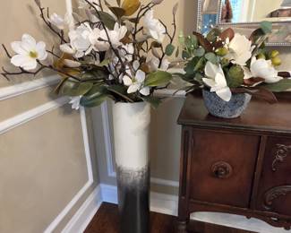 DR Lot #24 - Set of 2 Artificial Magnolia Floral Arrangements with Decorative Vases
