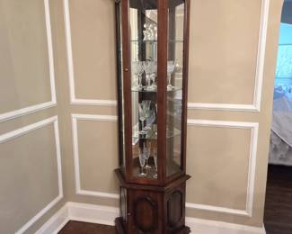 DR Lot #29 - Lighted Wood Curio Display Cabinet with Glass Shelves – 70.5" Tall