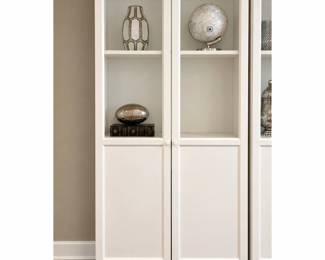 B Lot #80 - IKEA BILLY / OXBERG White Glass Door Display Cabinet Bookcase – 79.5" (Two Available, Sold Separately)