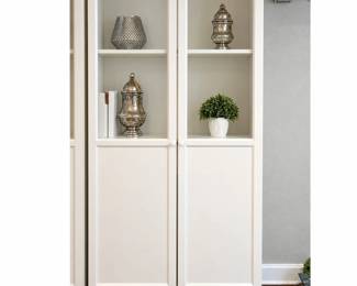B Lot #80 - IKEA BILLY / OXBERG White Glass Door Display Cabinet Bookcase – 79.5" (Two Available, Sold Separately)