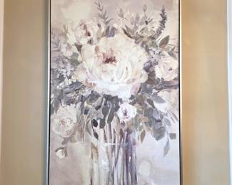 DR Lot #38 - Floral Hand-Embellished Gallery-Wrapped Canvas Print in Floating Frame-24"x36"