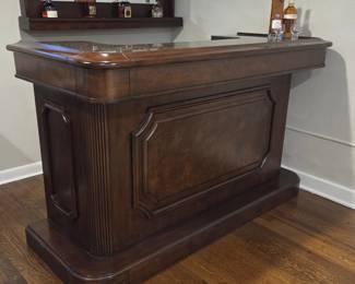 B Lot #91 - Elegant Freestanding Home Bar with Granite Top, Wine Rack & Storage – 70"