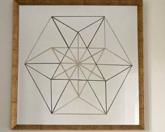 Z Gallerie Black & Gold Geometric Framed Wall Art – 26" x 26"